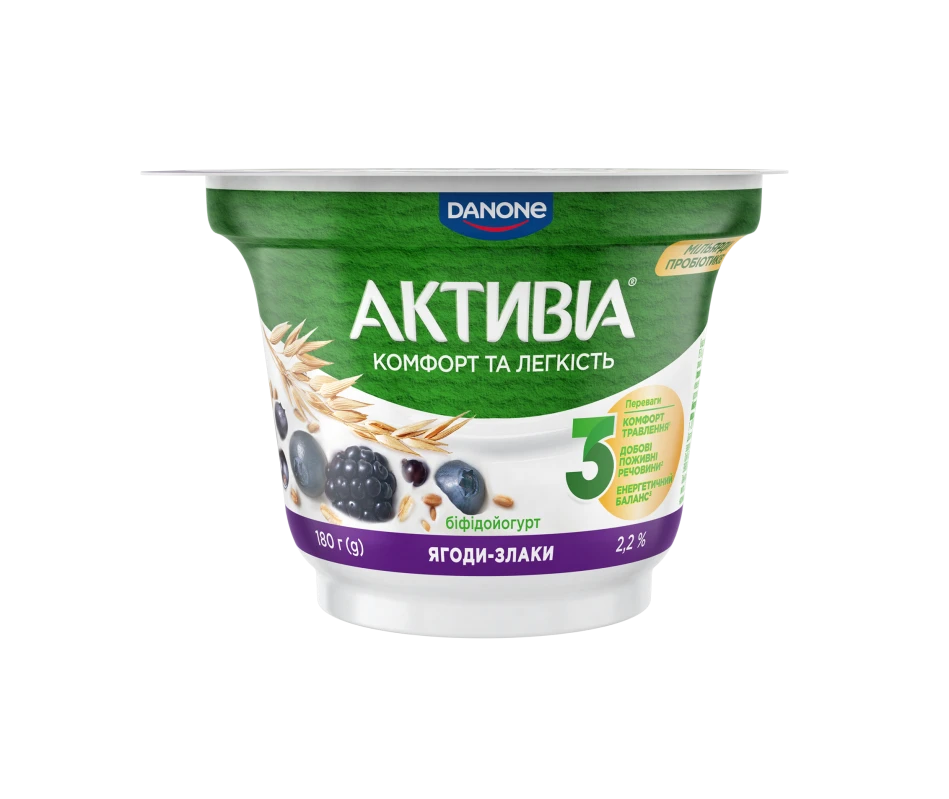 Біфідойогурт густий «Ягоди-злаки» 180 г