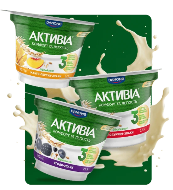 Густі йогурти фруктові, зі злаками