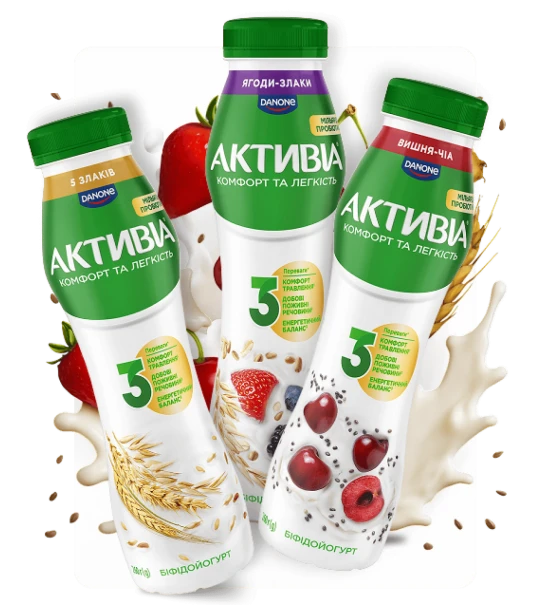 Питні йогурти фруктові, зі злаками, з чіа